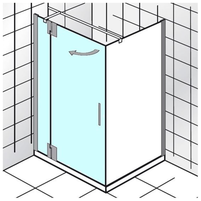 HSK K2P Drehtür an Nebenteil für Seitenwand,90cm,Anschlag links
