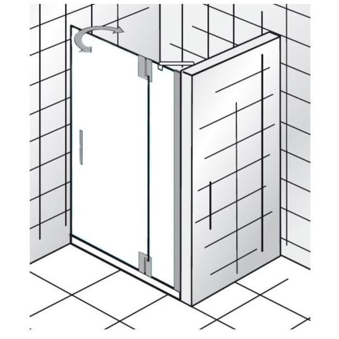 HSK K2P Drehtür pendelbar an Nebenteil Sondermaß Anschlag rechts