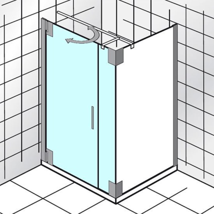 HSK K2P Drehtür und Nebenteil 90 cm für Seitenwand Anschlag links