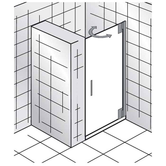 HSK K2P Drehtür Sondermaß, Anschlag rechts