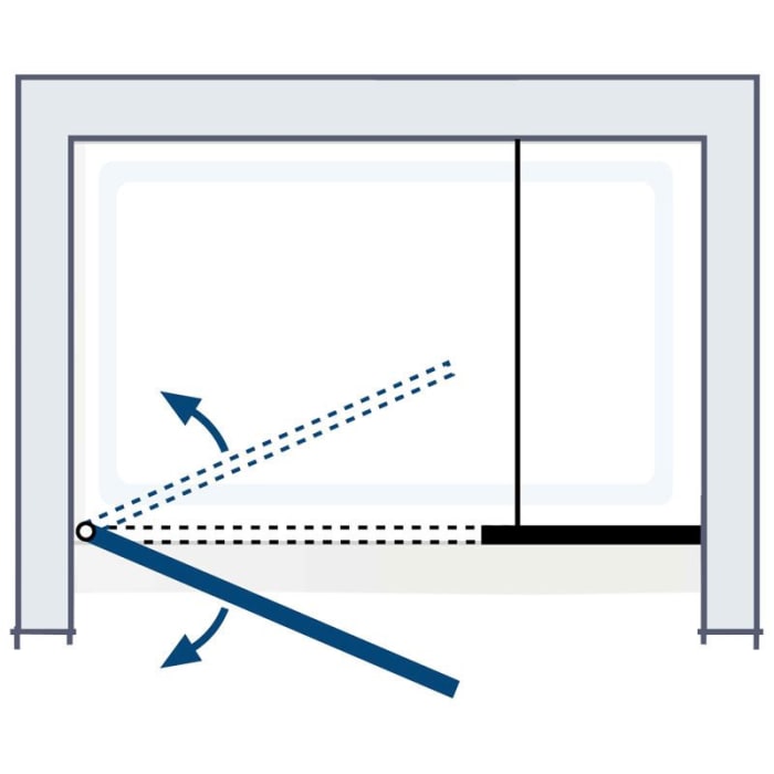 HSK K2P Drehtür und Nebenteil für Nische 75 x 200 cm Türanschlag links