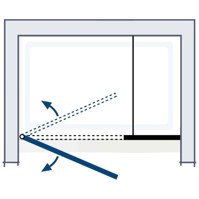 HSK K2P Drehtür und Nebenteil für Nische 120 x 200 cm Türanschlag links, Griff lang