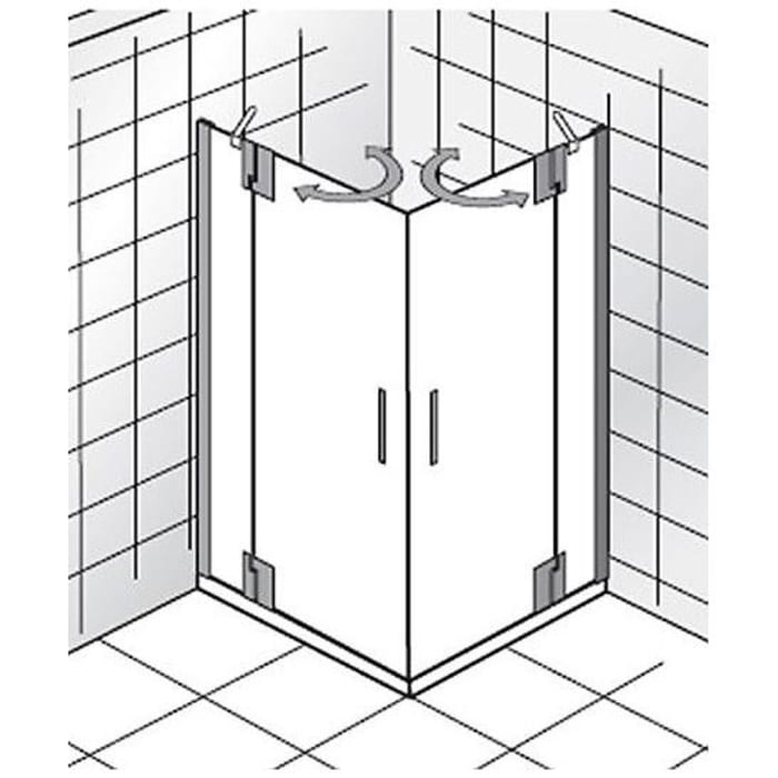 HSK K2P 2 Drehtüren an Nebenteilen Eckeinstieg, Sondermaß