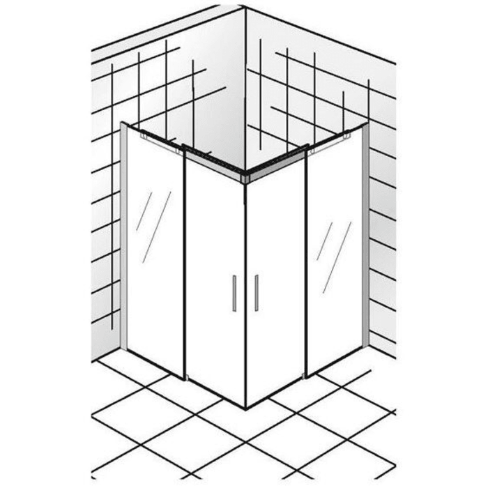 HSK K2P Gleittür Eckeinstieg 120cm