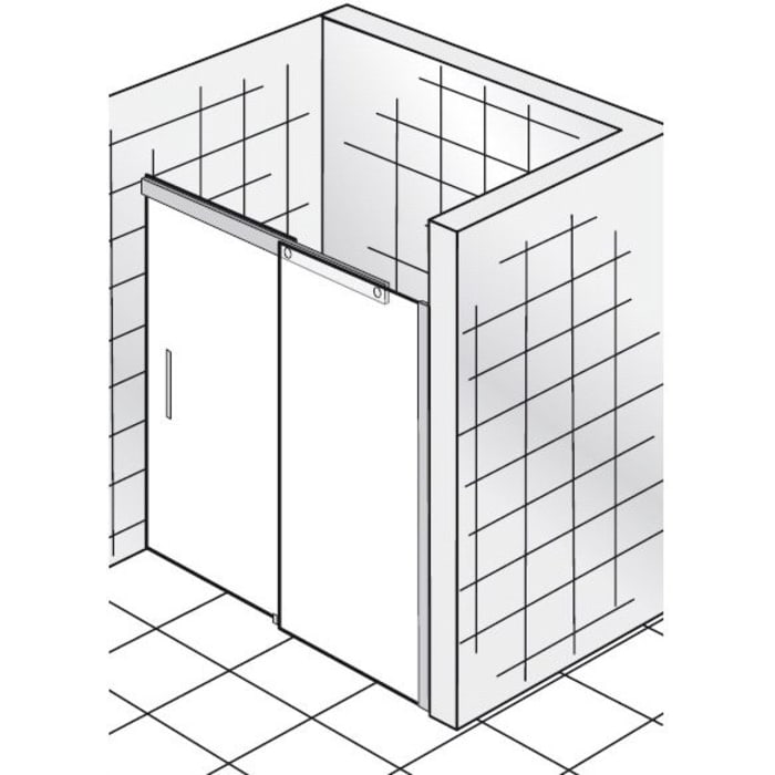 HSK K2P Gleittür, 2-teilig Sondermaß, Anschlag rechts