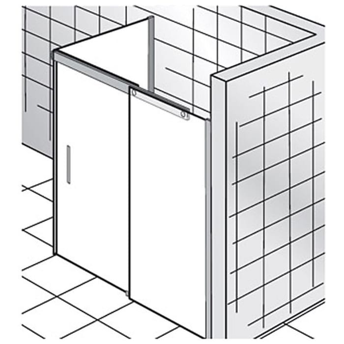 HSK K2P Gleittür 2-teilig 140 cm mit Seitenwand links