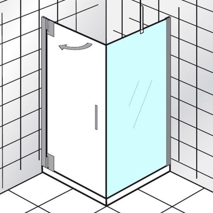 HSK K2P Seitenwand für Drehtür 100 x 200 cm