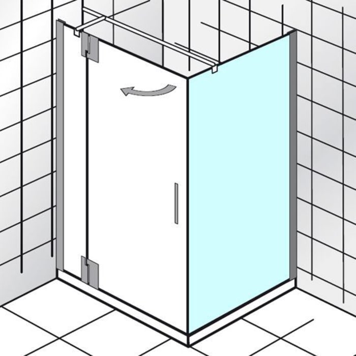 HSK K2P Seitenwand für Drehtür an Nebenteil 80 x 200 cm