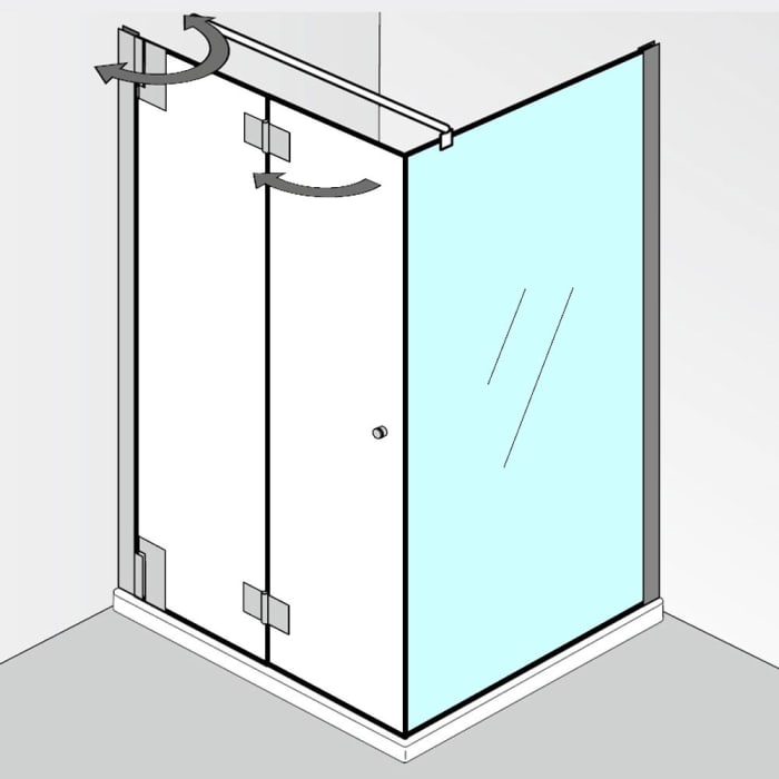 HSK K2P Seitenwand für Drehfalttür Sondermaß bis Breite 180 cm