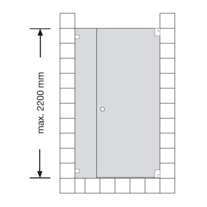 HSK Kienle Drehtür und Nebenteil, Anschlag rechts