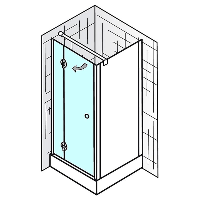 HSK Premium Classic Drehtüre 120 cm für Seitenwand, Anschlag links