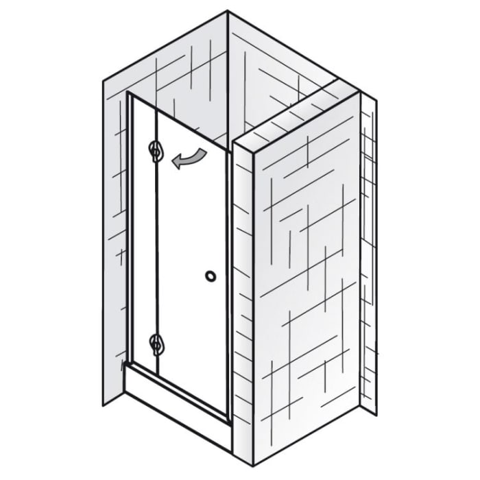 HSK Premium Classic Drehtüre 100 cm für Nische, Anschlag links
