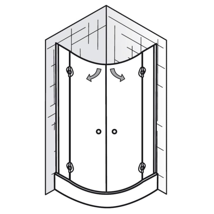 HSK Premium Classic Runddusche 4-teilig 80 x 80 x 200 cm, R 55 cm
