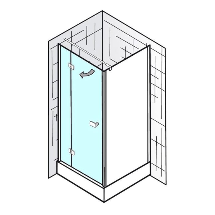 HSK Premium Softcube Drehtür für Seitenwand 80 x 200 cm, Anschlag links