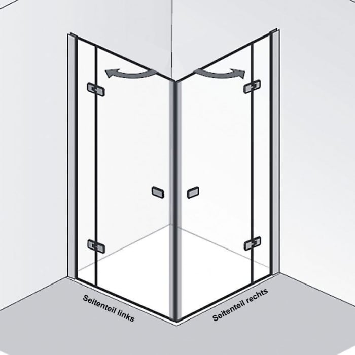 HSK Premium Softcube Drehtüre Eckeinstieg 90 x 90 x 200 cm