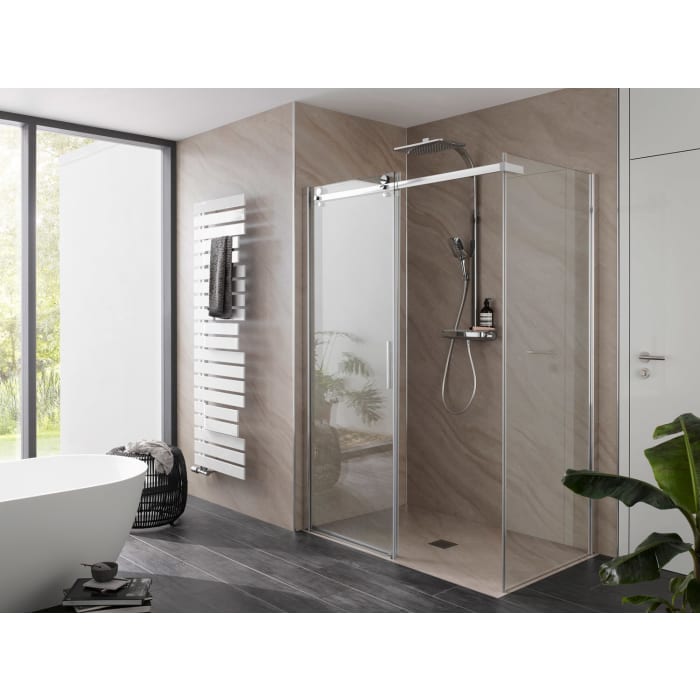 HSK Premium Softcube Gleittür 2-teilig 140 cm mit Seitenwand 80 cm rechts