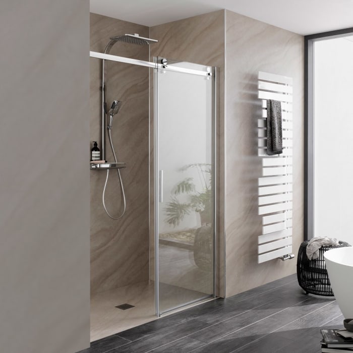 HSK Premium Softcube Gleittür für Nische 140 cm 2-teilig, Festelement rechts