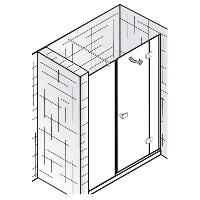 HSK Premium Softcube Drehtüre für Raumnische 3-teilig 180 cm, Anschlag rechts