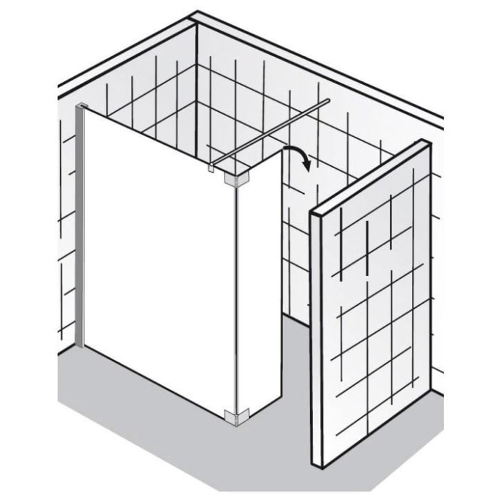 HSK Walk In Atelier Frontelement mit beweglichem Seitenteil, 160 x 35 cm