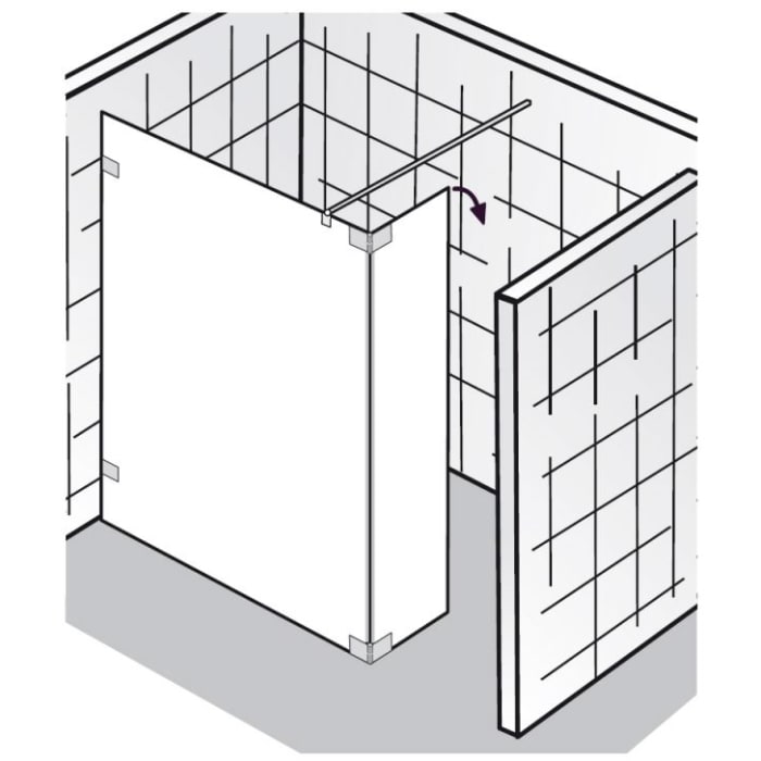 HSK Walk In Atelier Pur Glaselement bis 100 cm, mit einem schwenkbaren Seitenteil