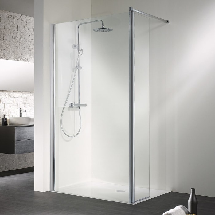 HSK Walk-In Easy 1 Frontelement 90 cm mit einem schwenkbaren Seitenteil  Anschlag links