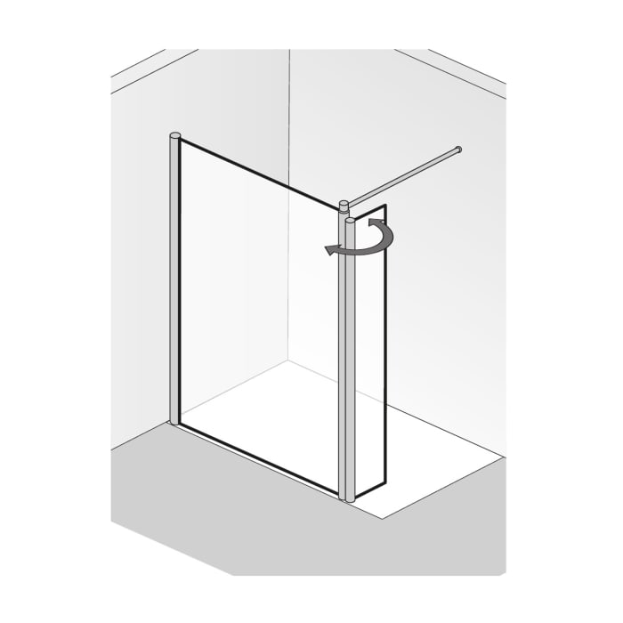 HSK Walk-In Easy 1 Frontelement 90 cm mit einem schwenkbaren Seitenteil  Anschlag links
