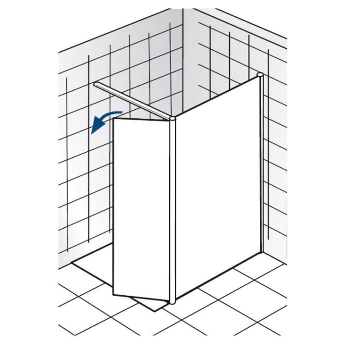 HSK Walk-In Easy Frontelement mit schwenkbaren Seitenteil Sondermaß Anschlag rechts