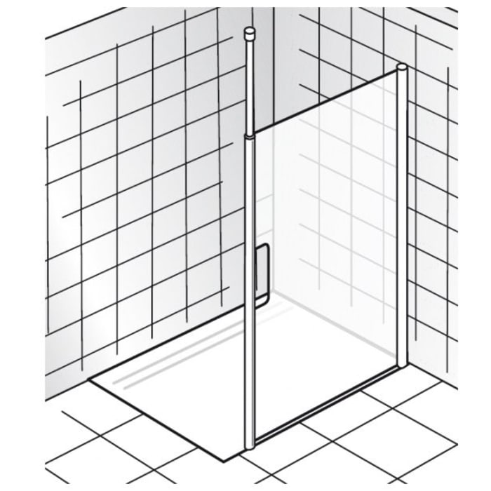 HSK Walk In Easy Comfort 1 Frontelement 120 cm mit Griffausschnitt, Anschlag links