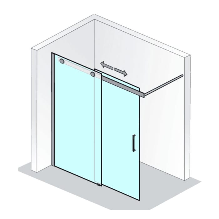 HSK Walk In K2P Gleittür 2-teilig, 120 cm, Anschlag links