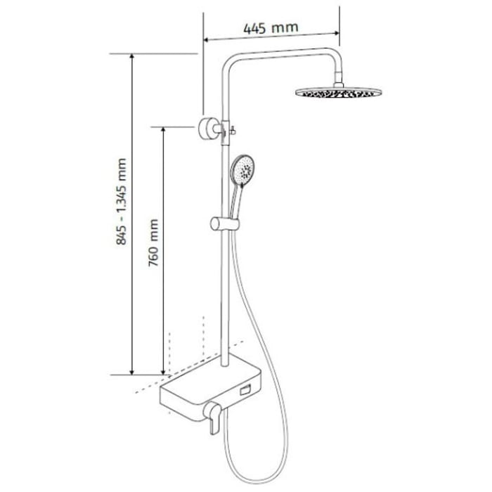 HSK Aquaswitch Shower-Set RS 200 Mix mit Einhebelmischer und Kopfbrause rund 40 cm