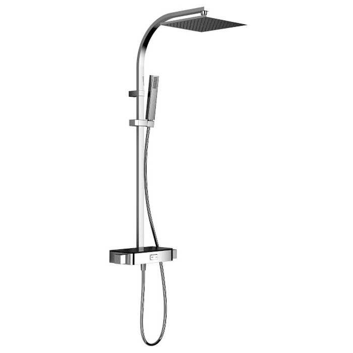 HSK Shower-Set AquaSwitch RS 500 Thermostat mit Kopfbrause eckig, flach 25 x 25 cm