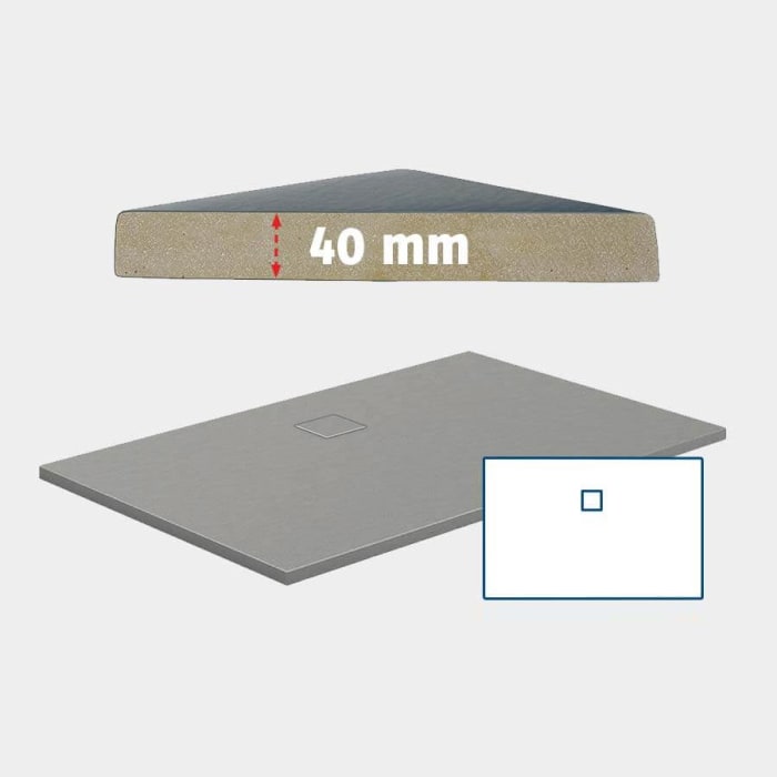 HSK Marmor-Polymer-Duschwanne Steinoptik 90 x 140 cm