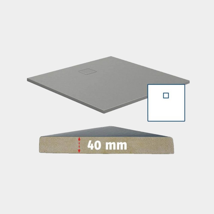 HSK Marmor-Polymer-Duschwanne Steinoptik 100 x 100 cm mit Antislip