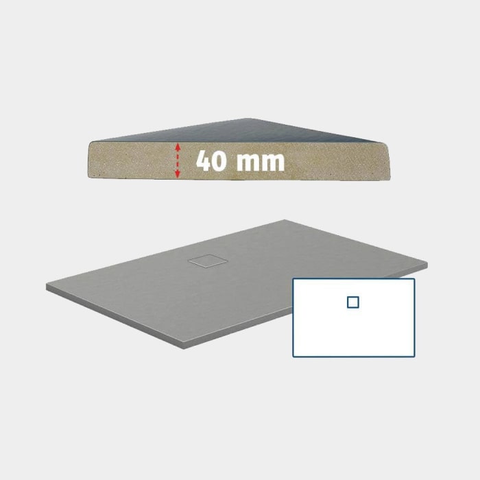 HSK Marmor-Polymer-Duschwanne Steinoptik 100 x 120 cm