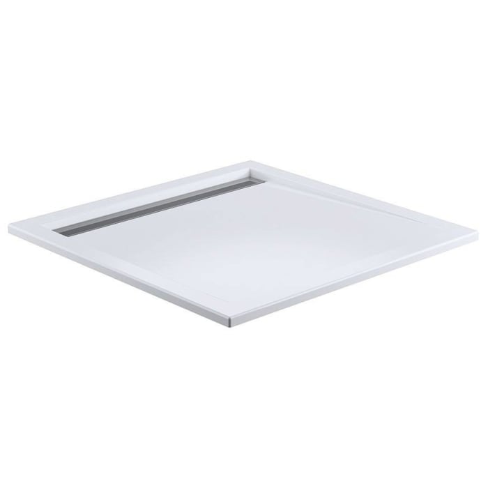 HSK Acryl-Duschwanne Superflach 90 x 100 mit integrierter weißer Ablaufrinne schmal