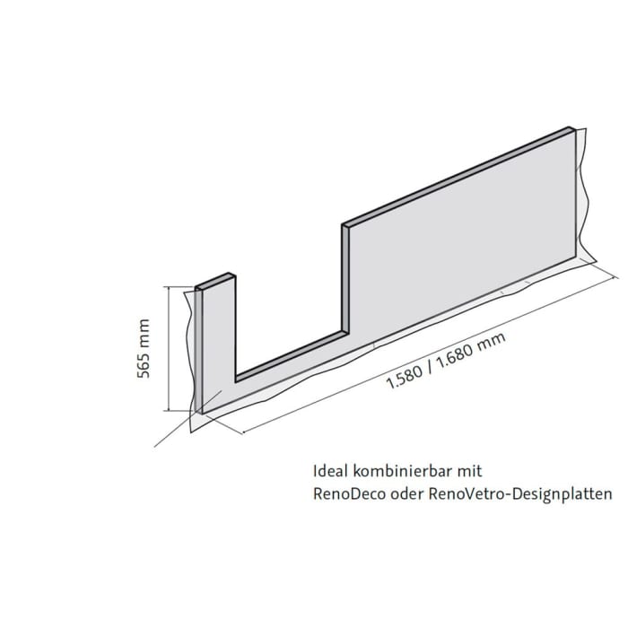 HSK Frontschürze für Dobla Duschwanne 160 cm Einstieg links