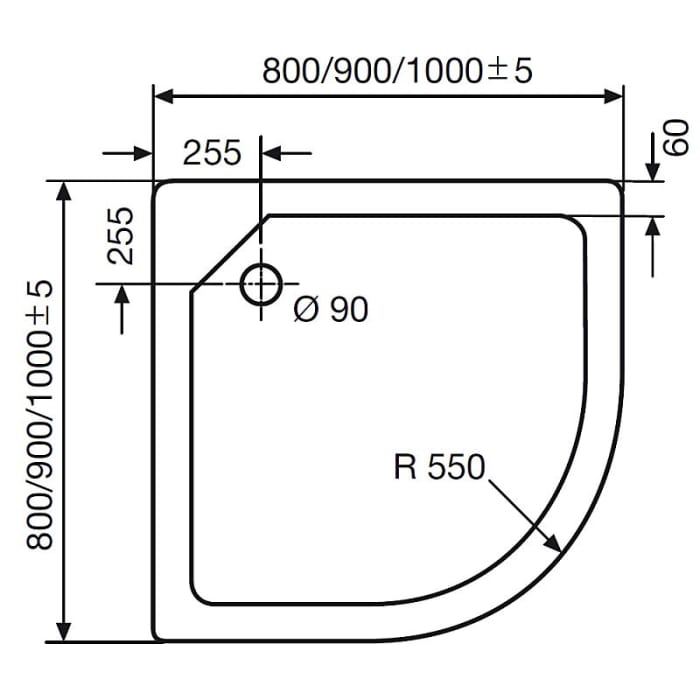 HSK Acryl-Duschwanne superflach 100 x 100 cm