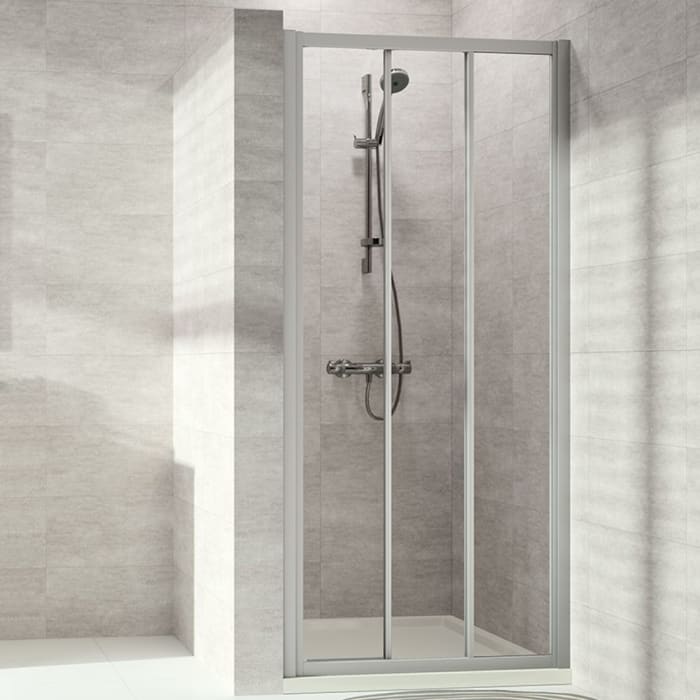 HÜPPE Alpha 2 vollgerahmt 4-Eck Gleittür 3-teilig beweglich, 120 x 190 cm, Kunstglas