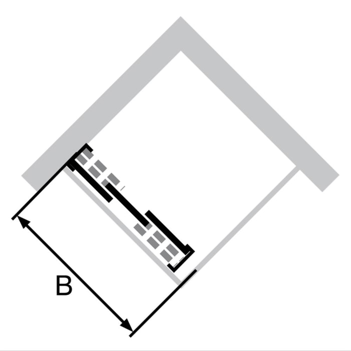 HÜPPE Alpha 2 vollgerahmt 4-Eck Gleittür 3-teilig beweglich, 120 x 190 cm, Kunstglas