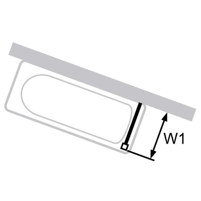 HÜPPE 501 Design pure Badewannenabtrennung Seitenwand über Eck Sondermaß, Glas mit Anti-Plaque