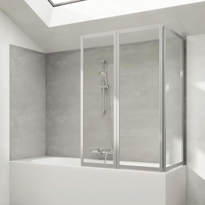 HÜPPE Combinett 2 Badewannenabtrennung mit breitem Segment Sondermaß