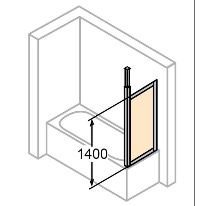 HÜPPE Combinett 2 Badewannenabtrennung Seitenwand 75 cm