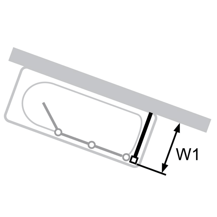 HÜPPE Combinett 2 Badewannenabtrennung Seitenwand in Flucht Sondermaß