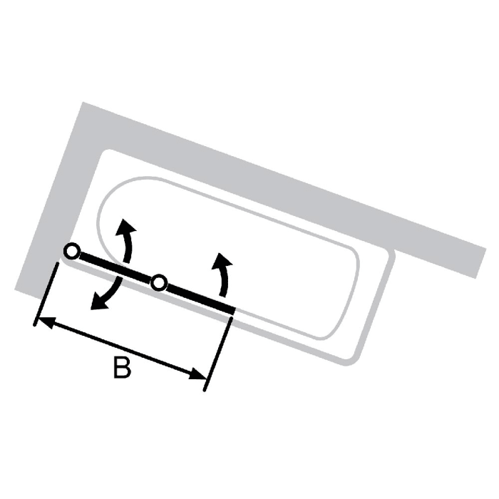 HÜPPE Combinett 2 Badewannenabtrennung 2-teilig Kunstglas 100 cm