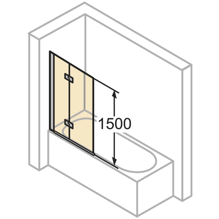 HÜPPE Design elegance Badewannenabtrennung Schwingfalttür 120 cm, Anschlag links