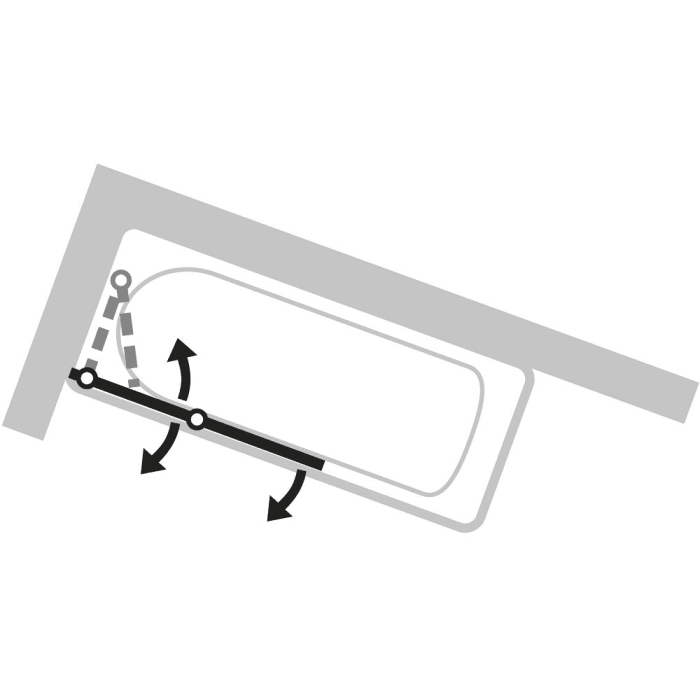 HÜPPE Design elegance Badewannenabtrennung Schwingfalttür 100 cm, Anschlag links