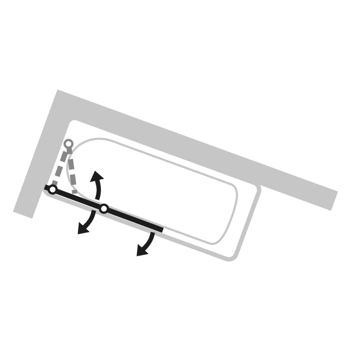 HÜPPE Design pure Badewannenabtrennung Schwingfalttür B: 100 H: 150 cm, Linksbefestigung, Glas mit Anti-Plaque