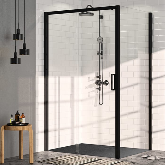 HÜPPE Classics 2 EasyEntry Gleittür 1-teilig mit Festteil links 165 x 200 cm, Glas ohne Anti-Plaque