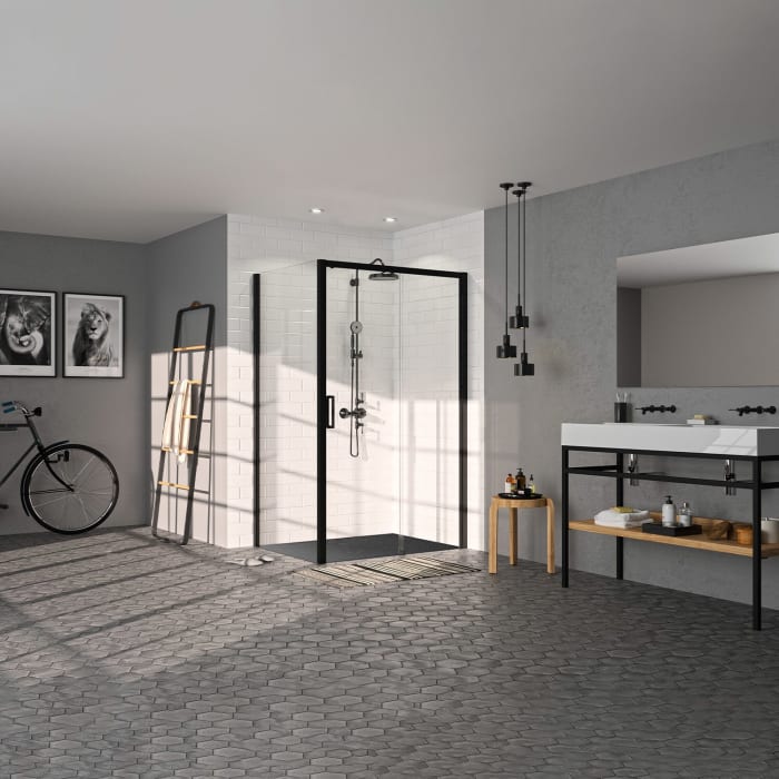 HÜPPE Classics 2 EasyEntry Gleittür 1-teilig mit Festteil rechts 125 x 200 cm, Glas ohne Anti-Plaque