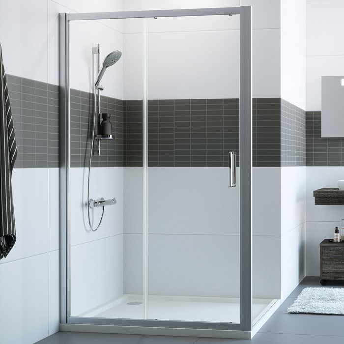 HÜPPE Classics 2 Gleittür 1-teilig mit festem Segment 140 x 190 cm, Glas ohne Anti-Plaque